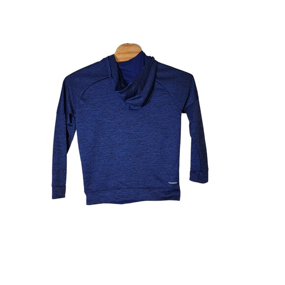 Adidas Pullover Hooded Sweatshirt Size Large Blue Black Logo‎ Hoodie - Picture 2 of 7